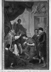 Kejser Theodosius I den Store modtager benådningen fra St. Ambrose, ærkebiskop af Milano, ca. 1745 af Pierre Subleyras