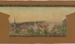 Skitse til forsamlingshuset i Vanves: Panorama af Vanves af Pierre Vauthier