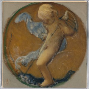 Studer til Roundel med Putto