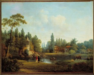 Den lille landsby Petit Trianon i Versailles Maleri af Pierre Joseph Wallaert (1753-1812) 1803 Søn. 0,56x0,72m af Pierre Wallaert