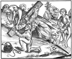 Spædbarnet Richard af Pontoise korsfæstet af jøder, 1493 1849. af Pierre Wolgmuth