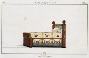Etruskisk seng, tallerken 122, illustration fra Collection de meubles et objects de gout (Samling af møbler og smagsgenstande)