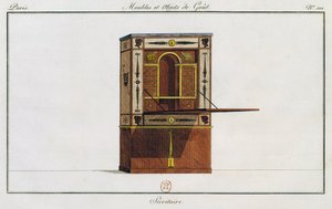 Skrivebord, tallerken 101, illustration fra Collection de meubles et objects de gout (Samling af møbler og smagsgenstande) af Pierre de La Mesangere