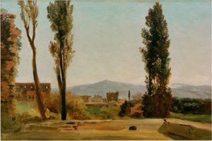I Farnese Gardens: De tre poppel og Monte af Pierre de Valenciennes