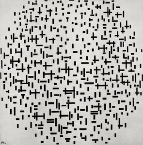 Composition in Line (Linienkomposition) af Piet Mondrian