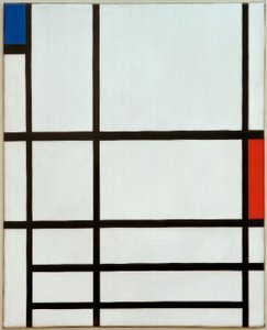 Sammensætning i rød, blå og hvid: II af Piet Mondrian