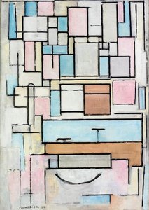 Komposition med farveflader: Facade af Piet Mondrian