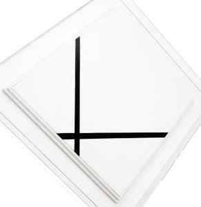 Pastillkomposition med to linjer (olie på lærred) af Piet Mondrian