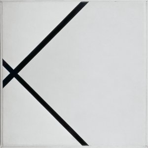 Pastillkomposition med to linjer af Piet Mondrian
