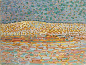 Pointillist Dune Study, Crest til venstre af Piet Mondrian