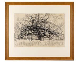 Studie til The Grey Tree, 1911 (sort farveblyant på papir) af Piet Mondrian