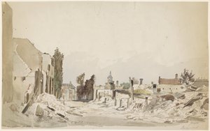 Ruinerne ved Bodegraven efter branden i juni 1870 af Piet Schipperus