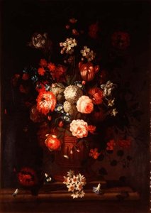 Stilleben, blandede blomster af Pieter (circle of) Casteels