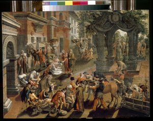 Apostlene Peter og Johannes. (Apostlen Peter og Johannes). Maleri af Pieter Aertsen (1508-1575), olie på træ af Pieter Aertsen