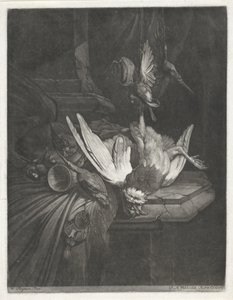 Stilleben med fjerkræ af Pieter Anthony Wakkerdak