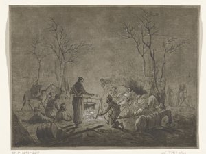 Bivuak af kosakker i brand under fransk besættelse i 1813 i Amsterdam