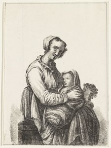 Mor med baby og lille barn af Pieter Bartholomeusz. Barbiers