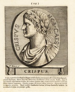 Flavius Julius Crispus, søn af den romerske kejser Konstantin den Gre, 1724 (stik) af Pieter Bodart