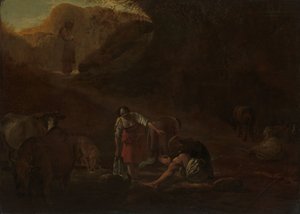 En hyrde og vaskekoner ved en kilde