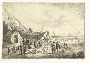Fiskemarked i Scheveningen af Pieter Bout