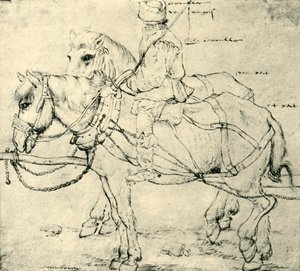 Rytter og to heste, 1559-1563, 1943. af Pieter Bruegel the Elder