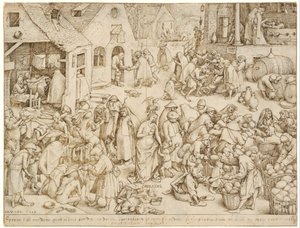De syv dyder 3 Næstekærlighed af Pieter Brueghel the Elder