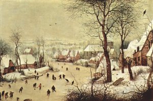 Vinterlandskab med fuglefælde af Pieter Brueghel the Elder