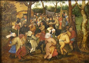 Bryllupsdans. af Pieter Brueghel the Younger