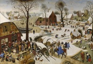 Hollandsk: Folketællingen i Betlehem Folketælling i Betlehem af Pieter Brueghel the Younger