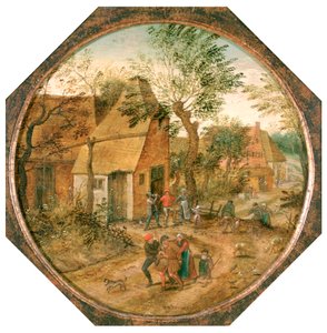 Passage gennem landsbyen, c1584-1637 af Pieter Brueghel the Younger