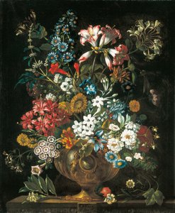 oktober, fra The Twelve Months of Flowers, en blomsterkalender med stilleben af Pieter Casteels