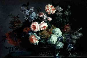 Still Life of Flowers (olie på lærred) af Pieter Casteels