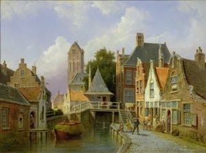 Kanalscene i Holland, 1898