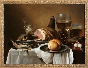 Morgenmadsstykke, ca. 1640 (olie på panel) af Pieter Claesz
