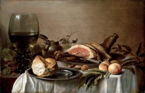 Morgenmad med skinke, 1647. af Pieter Claesz