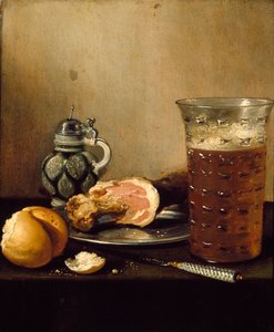 Stilleben med en skinke, 1642 af Pieter Claesz