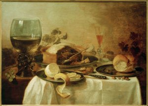Stilleben med paté af Pieter Claesz
