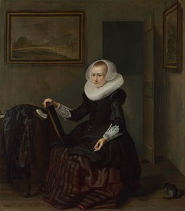 En kvinde, der holder et spejl, 1625