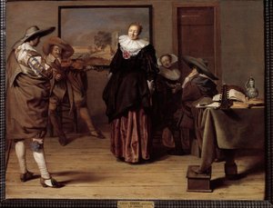 Dansetimen Maleri af Pieter Codde (1599-1678)