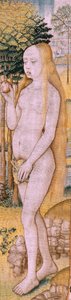 flamsk gobelin. Serie episoder fra The Life of the Virgin. Profetierne bliver opfyldt ved Kristi fødsel (Opfyldelse af profetierne ved Guds Søns fødsel). Første gobelin i serien. Modeller tilskrevet Jan von Roome (eller van B af Pieter Coecke van Aelst