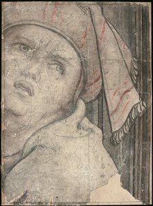 Hovedet af en mand i en turban, der kigger opad af Pieter Coecke van Aelst