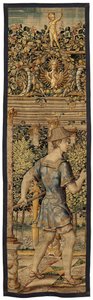 Vertumnus og Pomona: Vertumnus forvandlet til en fisker, ca. 1550 (guld, uld og silke) af Pieter Coecke van Aelst