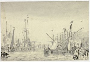 Skibe i Havn af Pieter Coopse