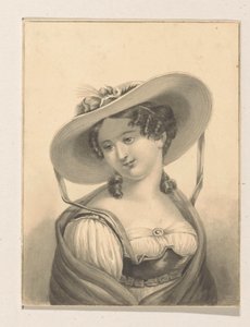 Pige med hat af Pieter Cornelis van den Velden