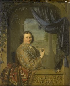 Portræt af en mand med et ur, 1688 af Pieter Cornelisz Slingelandt van