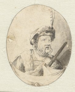 Buste af en mand i orientalsk tøj af Pieter Cornelisz. Verbeeck (possibly)