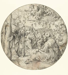Peter forårsager Simon Tryllekunstnerens fald af Pieter Cornelisz. genaamd Kunst