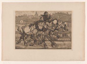 Heste på Pont Sully i Paris L