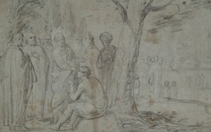 Kristus helbreder den blinde mand (recto); Venus og Amor (verso) af Pieter Fransz. de Grebber