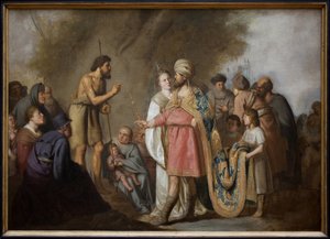 Johannes Døberen prædiker foran Herode. Maleri af Pieter Fransz af Grebber (1600-1652), olie på lærred af Pieter Fransz. de Grebber